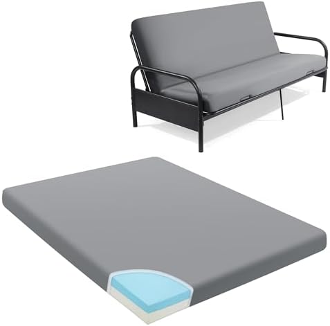 HOMBYS Memory Foam Futon Mattress, Foldable Sofa Bed Mattress with Removable ...