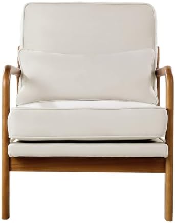 VEVOR Accent Chair, Mid Century Modern Armchair with Solid Wood Frame and Non...