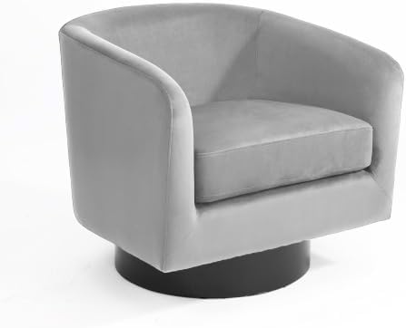 Swivel Barrel Accent Chairs Set of 2, Velvet Armchair, Gray