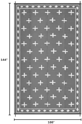 Garvee Outdoor Rug 9x12 ft Waterproof Reversible Patio Rug