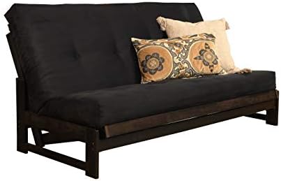 Kodiak Furniture Aspen Futon Set with Reclaim Mocha Finish, Suede Black