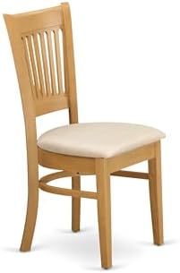 East West Furniture VAC-OAK-C Vancouver Dining Chairs - Linen Fabric Upholste...