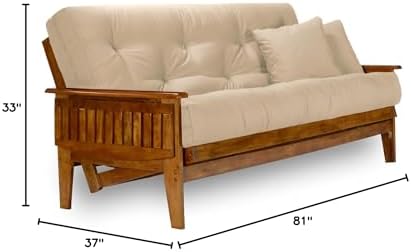 Nirvana Futons Eastridge Futon Set - Full Size, Frame, 8" Mattress, Micr...