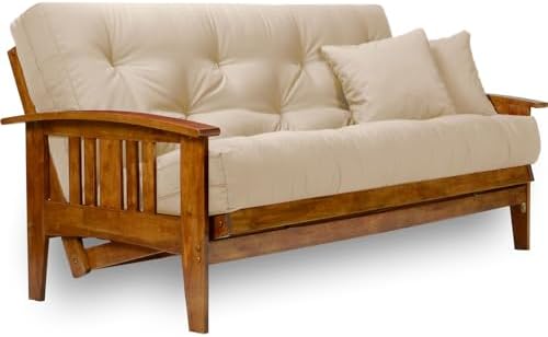 Westfield Futon Set - Full Size, Frame, 8" Mattress, Twill Khaki Cover