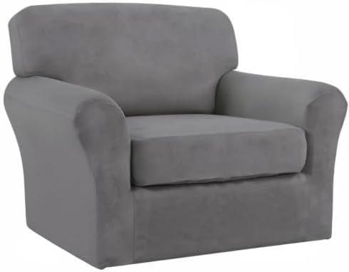Easy-Going 2 Pieces Stretch Sofa Slipcover for Armchair Washable
