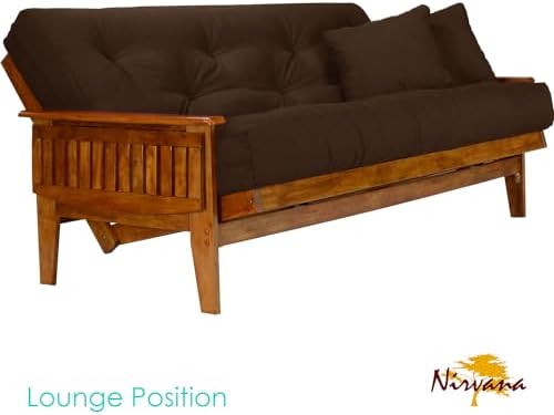 Nirvana Futons Eastridge Futon Set - Full Size, Frame, 8" Mattress, Micr...