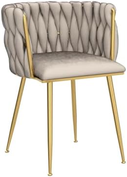NIOIIKIT Modern Velvet Dining Chairs Set of 2 Hand Weaving Accent Chairs Livi...