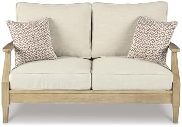 Signature Design by Ashley Clare View Outdoor Loveseat with Cushion, Beige