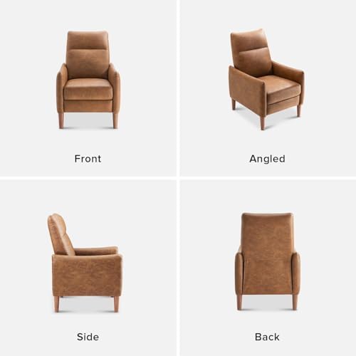 mopio Arthur Recliner, Reading Chair (Pecan Brown Faux Leather)