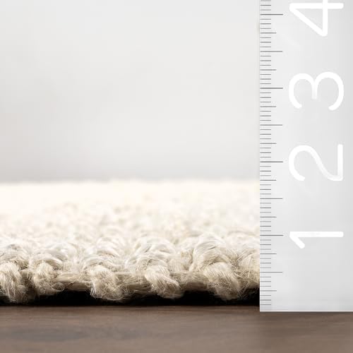 nuLOOM Daniela Farmhouse Chunky Jute Area Rug, 5x8, Off-white