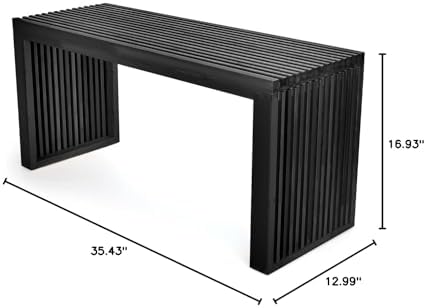 APRTAT Bamboo Dining Bench 35 Inch Indoor Wooden Shoe Benches for Entryway | ...