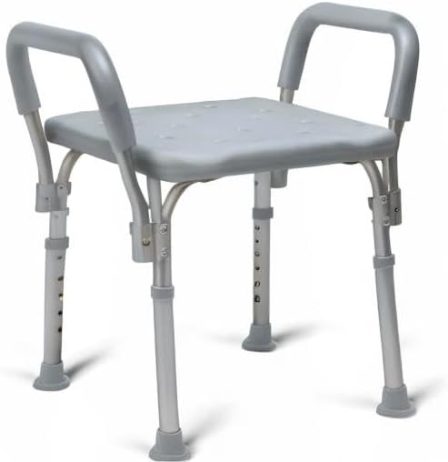 Medline Backless Shower Chair with Arms - 350 lb. capacity, Bench, Stool, Sea...