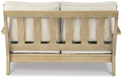 Signature Design by Ashley Clare View Outdoor Loveseat with Cushion, Beige