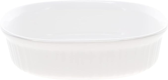 CorningWare FS2 2.5qt/2.35L Oval French White Casserole Dish & DC1.5C 1-1.75L - Image 2