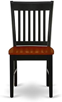 East West Furniture NFC-BCH-W Norfolk Dining Chairs - Slat Back Wood Seat Kit...