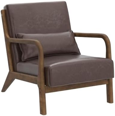 Glitzhome 30.75 "H Mid Century Coffee Accent Armchair, Single Reading Ar...