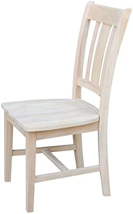 IC International Concepts Set of 2 San Remo Solid Wood Chairs, Unfinished