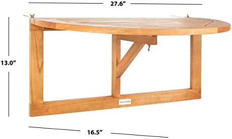 Safavieh PAT7045A Outdoor Collection Owens Natural teak wood Balcony Hanging ...