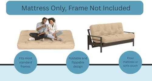Royal Sleep Products by The Futon Factory 8 inch Foam Futon Mattress - Solid ...