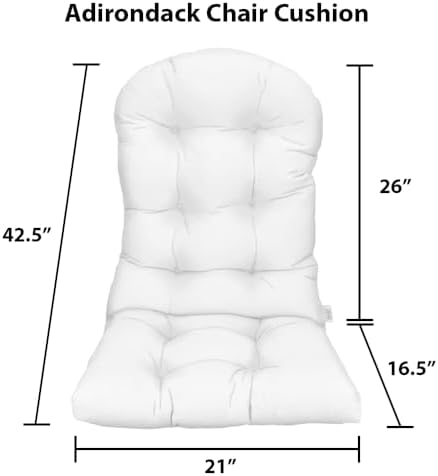 RSH DECOR Indoor Outdoor Tufted Adirondack Patio Chair Seat Cushion | All Wea...