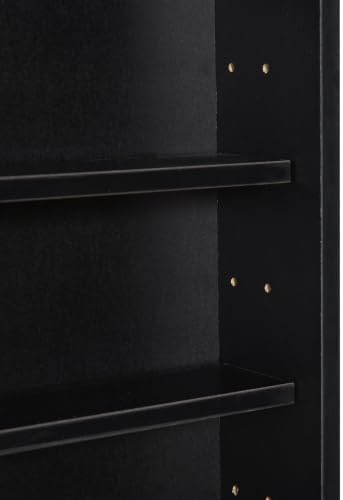 HOMCOM 5-Tier Wall Mounted Display Cabinet Glass Doors Black