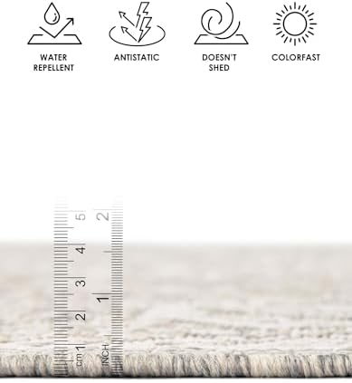 Rugs.com - Outdoor Aztec Rug – 6' 1 x 9' Light Gray Indoor/Outdoor Ru...