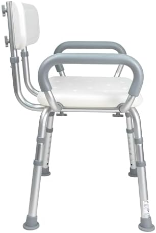 Vaunn Medical Deluxe Spa Shower Chair with Arms and Back, Bath Seat for Senio...