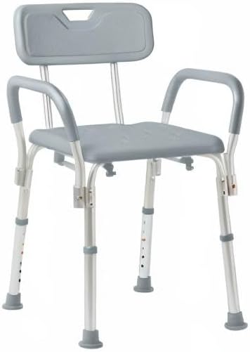 Medline Shower Chair with Backrest and Padded Armrests - 350 lb. capacity, Ba...