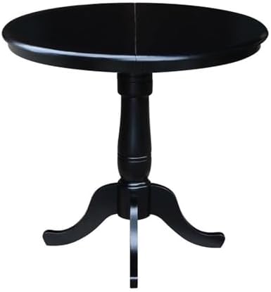 International Concepts 36-Inch Round Top Pedestal Table with 12-Inch Leaf, 36...