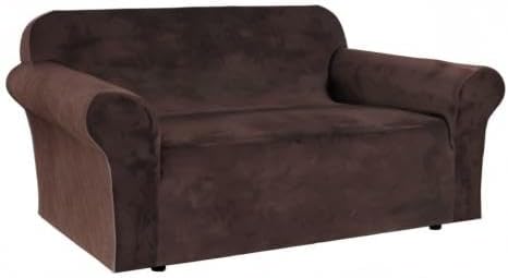 H.VERSAILTEX Stretch Velvet Loveseat Covers for 2 Cushion Couch Covers for Li...
