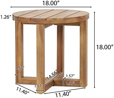 Hamel Outdoor Circular Side Table - Acacia Wood - Teak