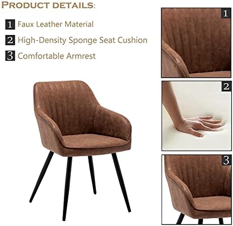 annjoe Faux Leather Accent Arm Chairs for Living Room Leisures/ Upholstered C...