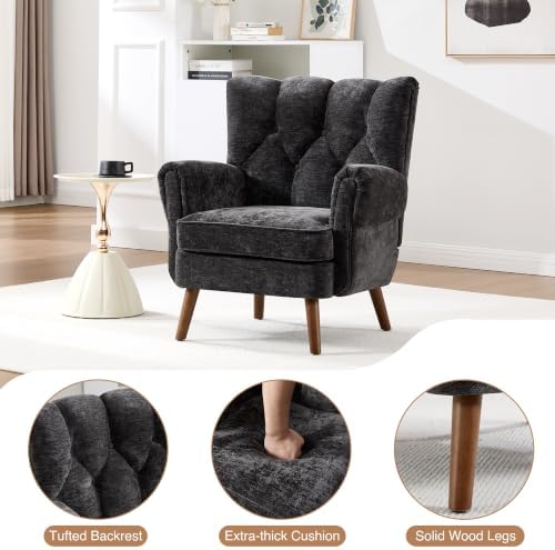 Wingback Accent Chairs for Living Room, Mid-Century Modern Living Room Chairs...