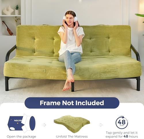 MAXYOYO Foldable Mattress, 8-Inch Tufted Futon Mattress with Handles