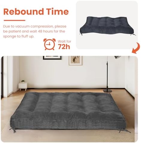 8" Futon Mattress Queen Size, Futons Sofa Bed Sleeper Couch Bed, Roll Up...