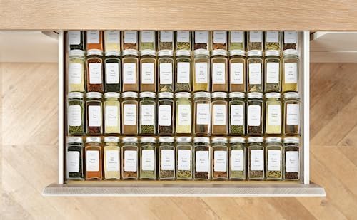 Spice Drawer Organzier, 4 Tiers- 8Pcs Bamboo Spice Rack Tray Insert - Image 7