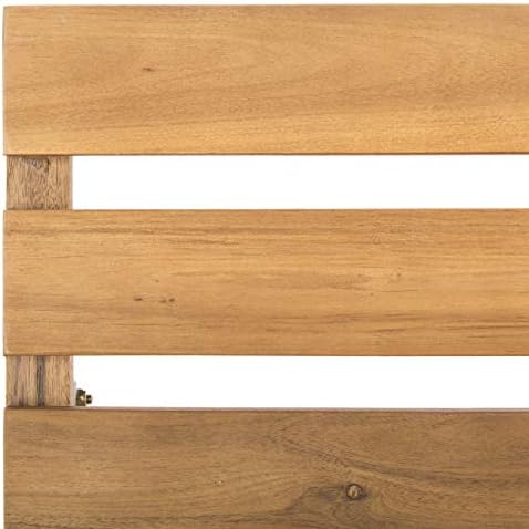 SAFAVIEH PAT6753A Collection Ruben Teak Balcony Bench and Table Outdoor Set