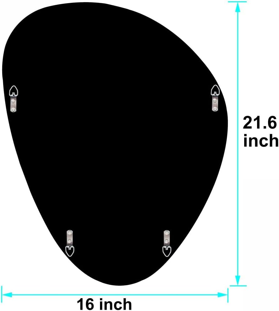 DMDFIRST Modern Irregular Shaped Wall Mirror – 21.6x16 Inch Decorative Oval D...