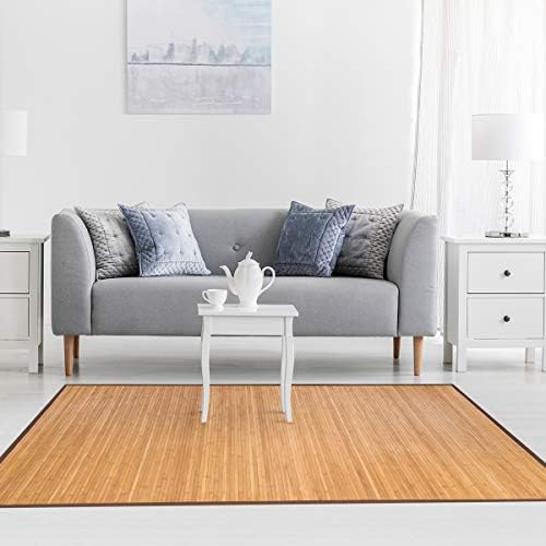 HAPPYGRILL Bamboo Area Rug, 5 x 8 Feet Floor Carpet, Floor Mat with Anti-Slip...