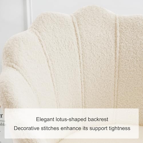Furnimart Vanity Chair with Back, Shell Accent Chair for Living Room, Criss C...
