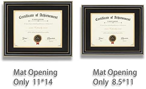 ELSKER&HOME 11x14 Diploma Frame with Black Mat,Real Wood Black