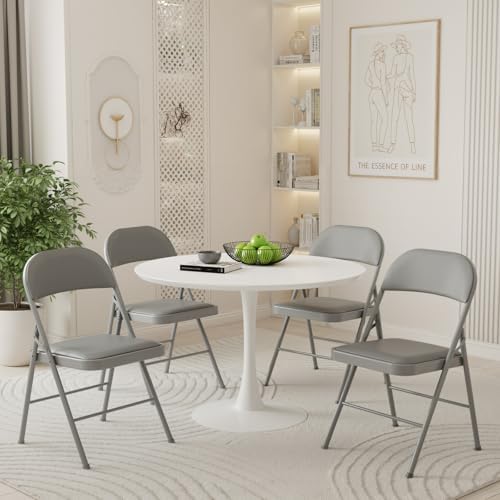 DUMOS Padded Folding Chairs 2 Pack, Dining Chairs, Outdoor Home Office