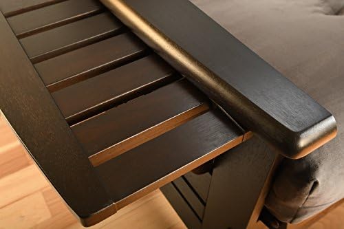 Kodiak Furniture Phoenix Queen Size Futon Set in Butternut Finish, Suede Black
