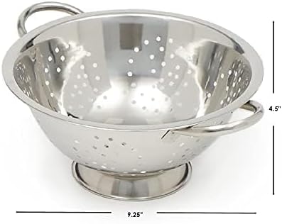 Metal Colander With Stainless Steel Finish By Home Basics, 5 QT | Medium - Image 3