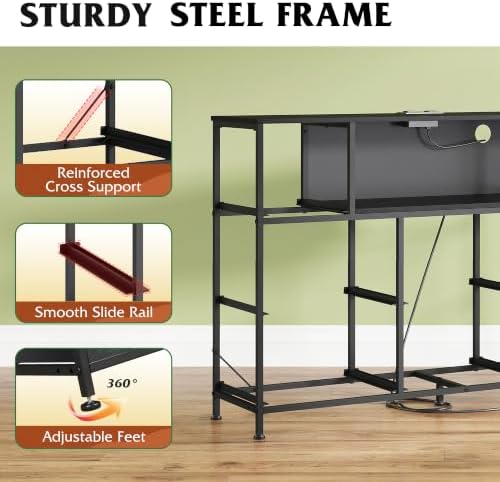 WLIVE LED Dresser TV Stand for 55 Inch TV, 8 Drawers