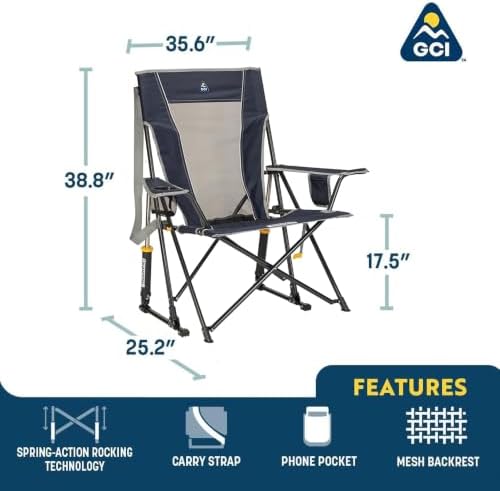 GCI Outdoor Comfort Pro Rocker Camping Chair - Indigo Blue