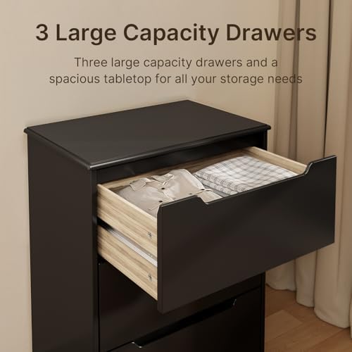 Gizoon 3 Drawers Chest, Bedroom Drawer Dresser with Large Storage Capacity