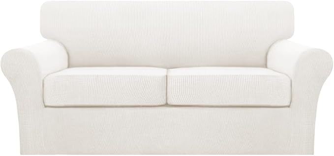 Turquoize 3 Piece Sofa Covers for 2 Cushion Couch Sofa Slipcover Soft Couch by Turquoize