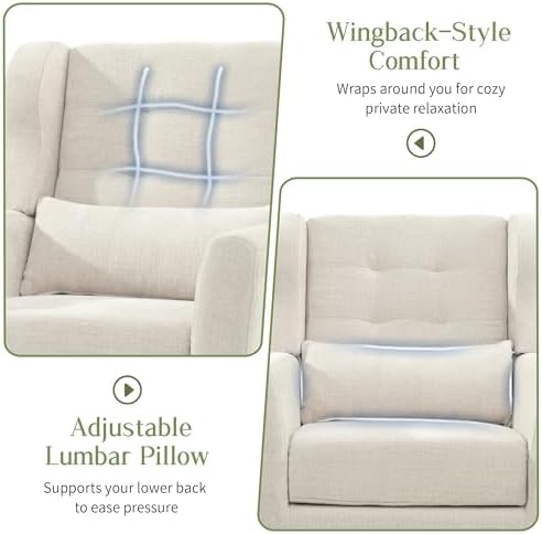 cinkehome Accent Arm Chairs for Living Room, Chenille Upholstered Mordern Arm...