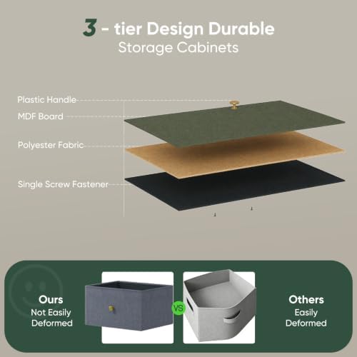 Fabric Dresser for Bedroom with 9 Drawers, Storage Tower